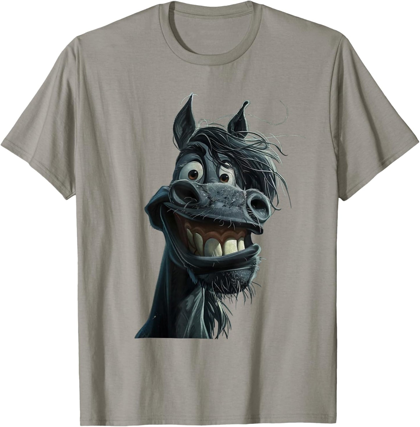 Peach-bruh Dark - Black Funny Horse Art Cute Crazy Horse T-Shirt - T-Shirt | Sand