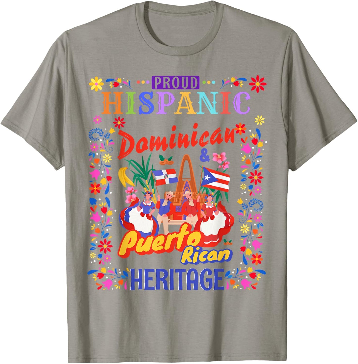 Puerto Rican & Dominican Flag Outfit Idea Women Dominican T-Shirt - T-Shirt | Sand