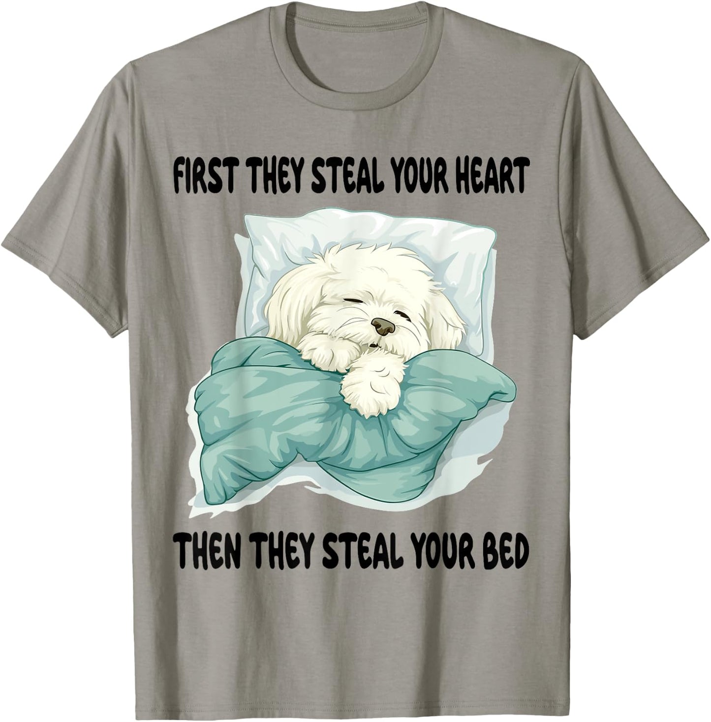 Coton De Tulear Sleeping Pajamas Nightgown T-Shirt - T-Shirt | Sand