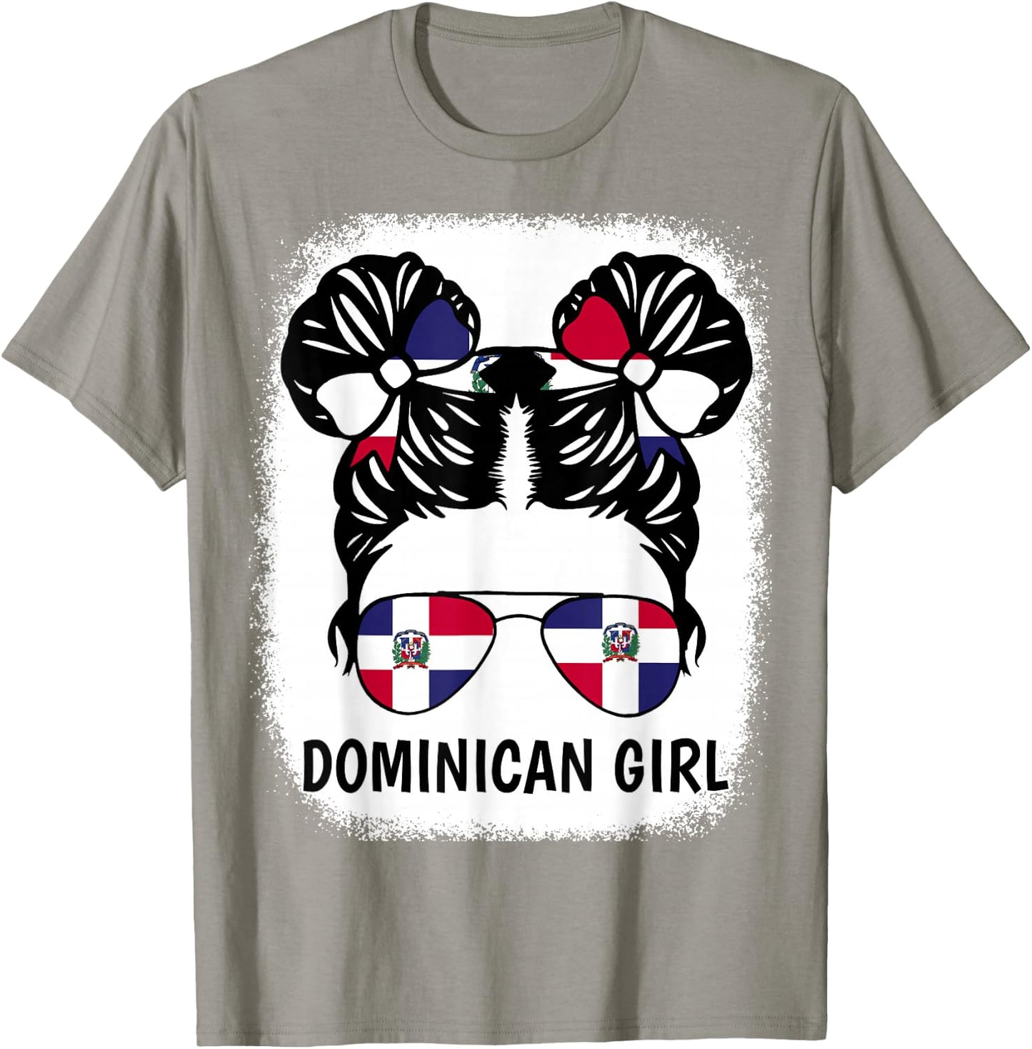 Dominican Girl Dominicana Republic Flag Hispanic Heritage T-Shirt - T-Shirt | Sand