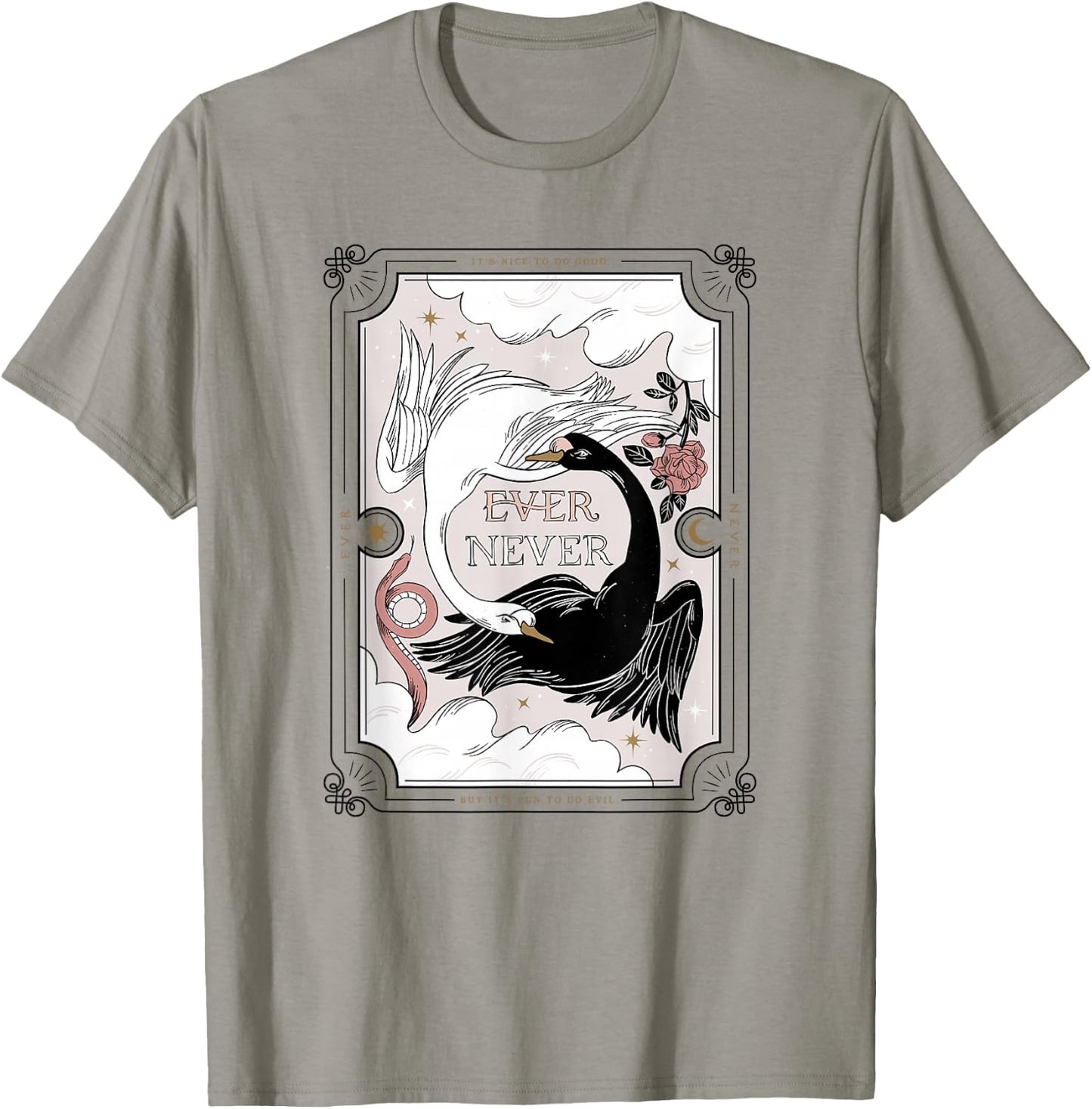 The School for Good and Evil Ever Never Black & White Geese T-Shirt - T-Shirt | Sand