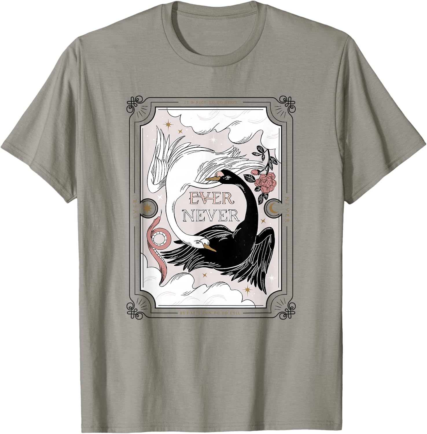 The School for Good and Evil Ever Never Black & White Geese T-Shirt - T-Shirt | Sand