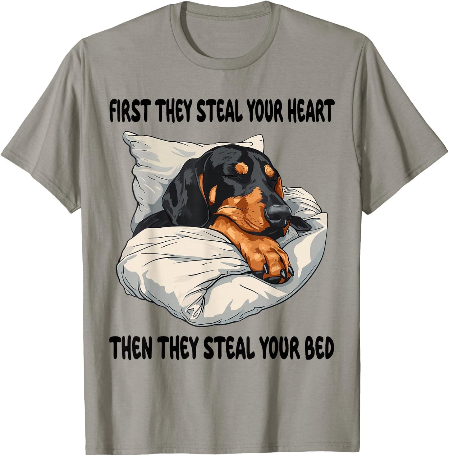 Black And Tan Coonhound Sleeping Pajamas Nightgown T-Shirt - T-Shirt | Sand