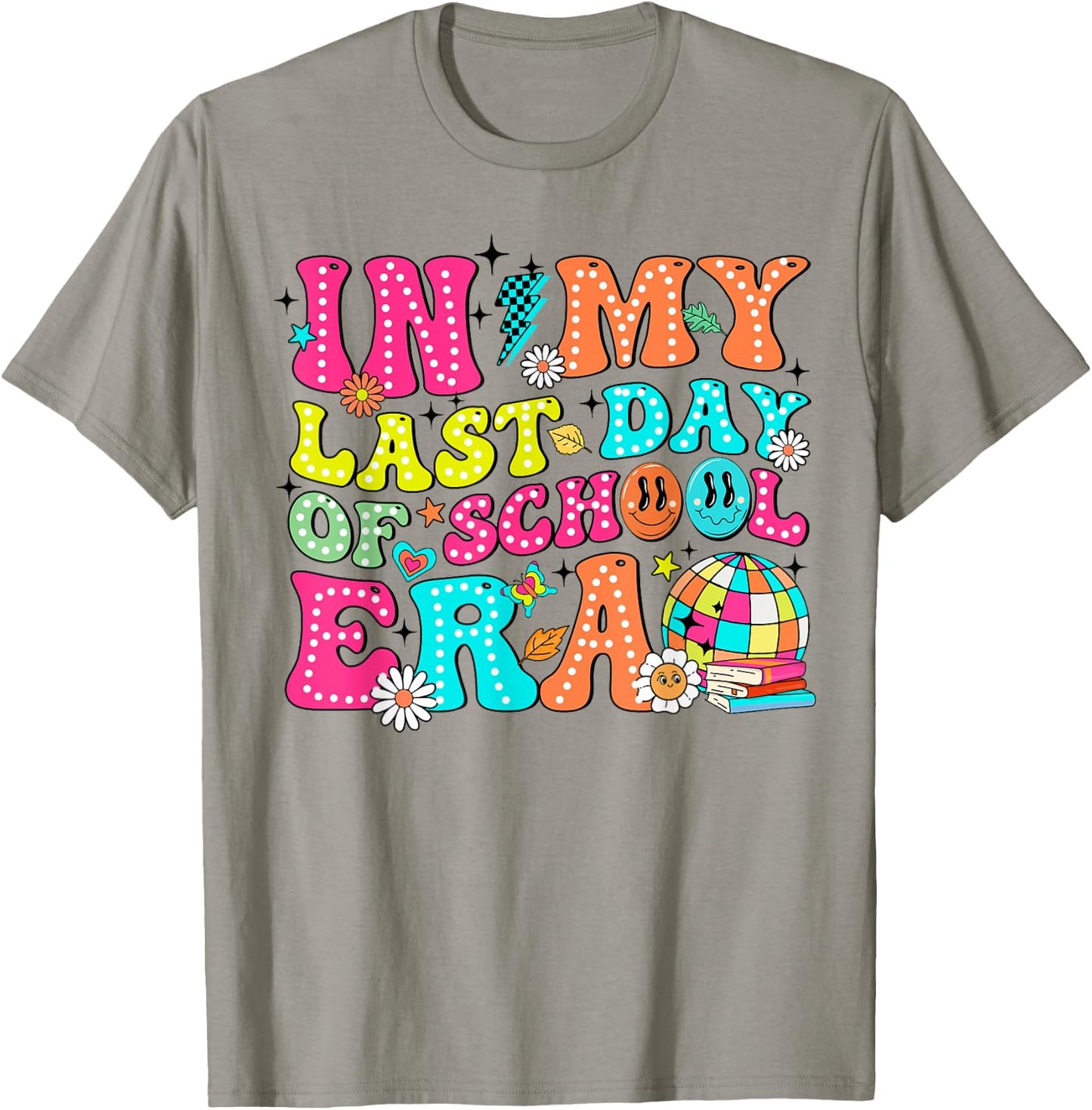 In My Last Day Of School Era Disco Teacher Boy Girl Summer T-Shirt - T-Shirt | Sand