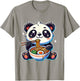 Kawaii Panda Eating Ramen Soup Cute Anime For Kids T-Shirt - T-Shirt | Sand