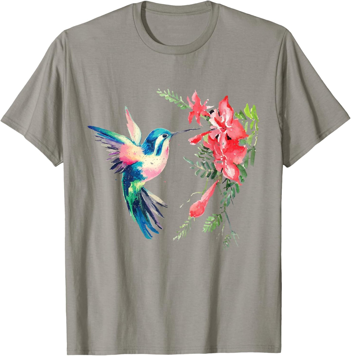 Rainbow Color Hummingbird Funny Bird Lover Gift T-Shirt - T-Shirt | Sand