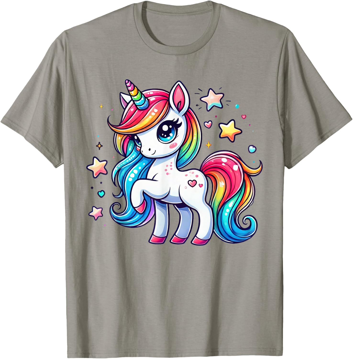 Unicorn For Girls Cute Rainbow Magical Unicorn T-Shirt - T-Shirt | Sand
