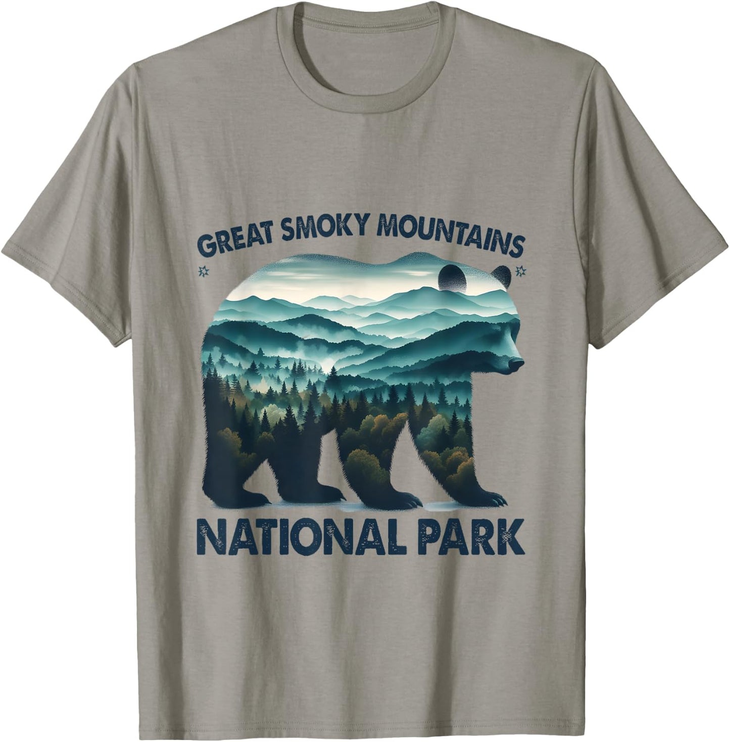 Great Smoky Mountains National Park Bear Hiking Camping T-Shirt - T-Shirt | Sand