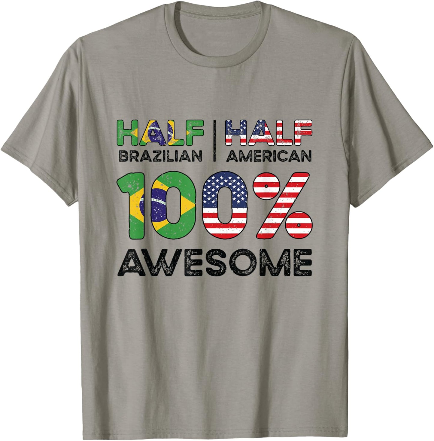 Brazilian American Patriot USA Grown Brazil US Flag T-Shirt - T-Shirt | Sand
