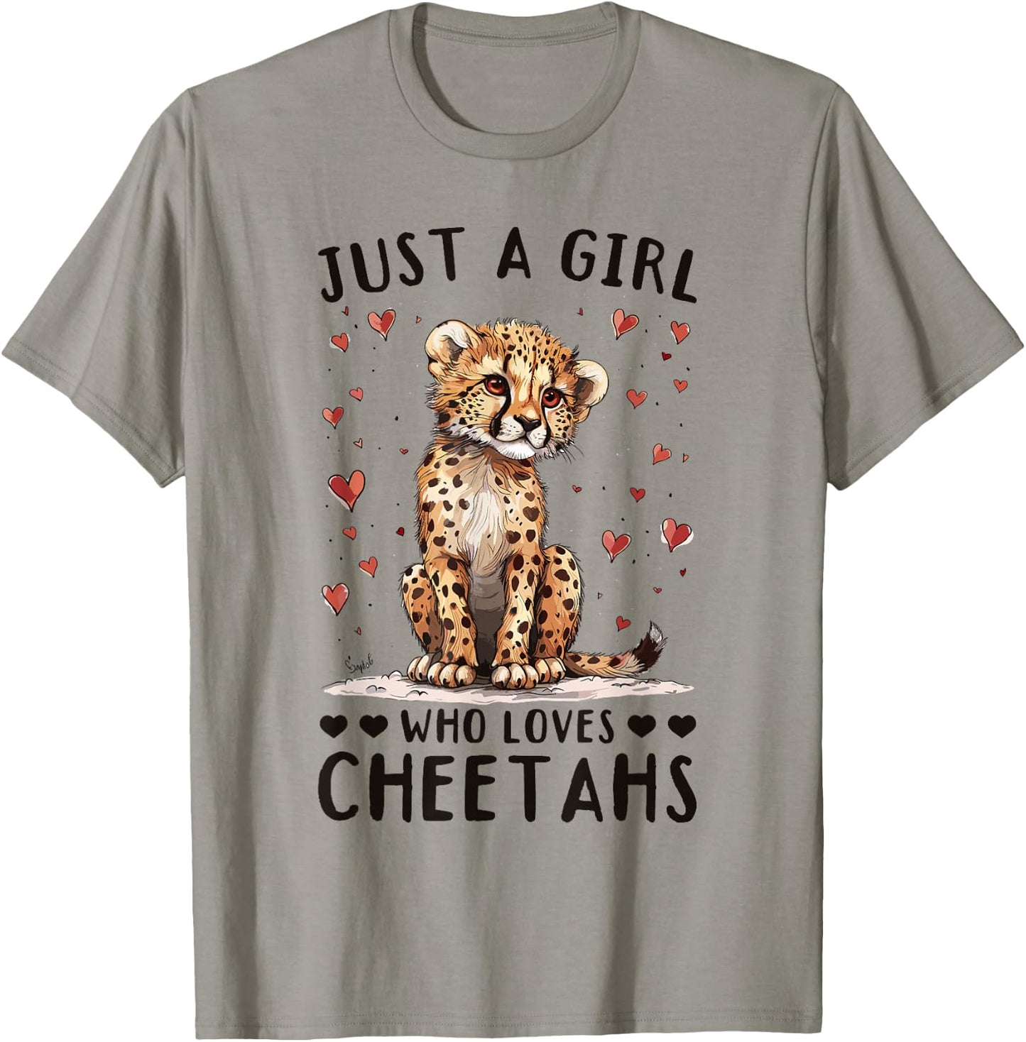 Funny Cheetah Animal Just A Girl Who Loves Cheetahs T-Shirt - T-Shirt | Sand