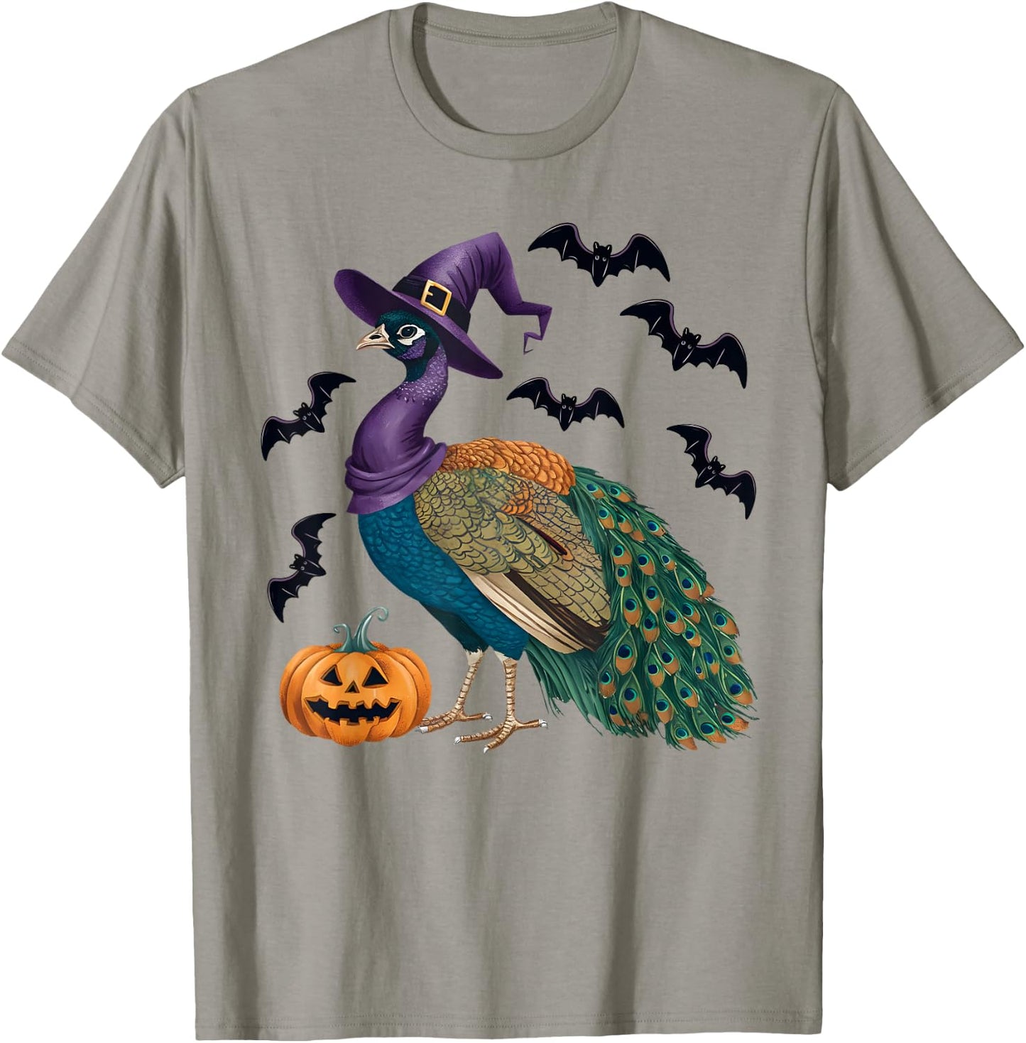 Peacock Bird Halloween Costume Pumpkin Bat Witch T-Shirt - T-Shirt | Sand