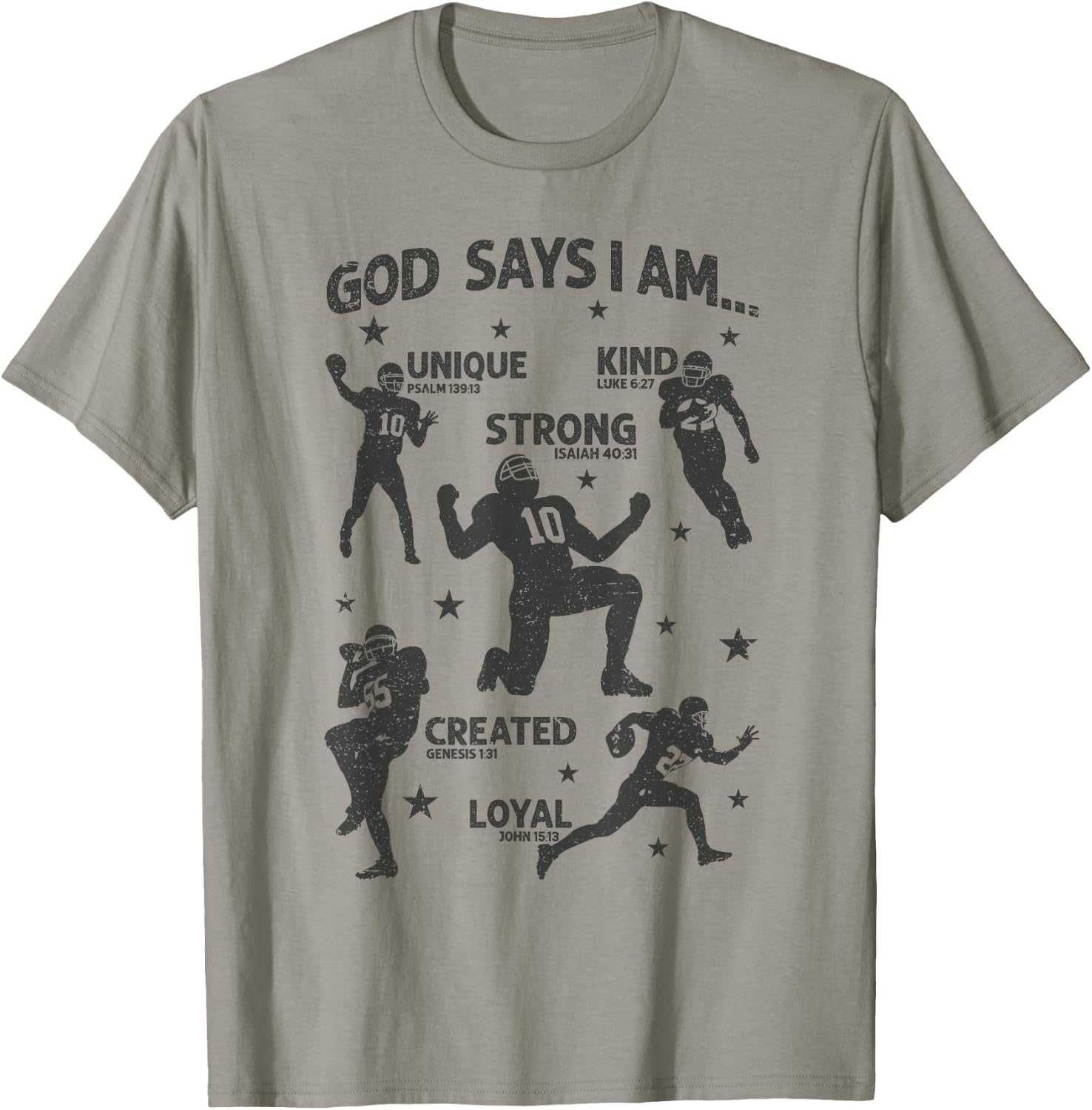 God Says I Am American Football Lover Men Women Christian T-Shirt - T-Shirt | Sand