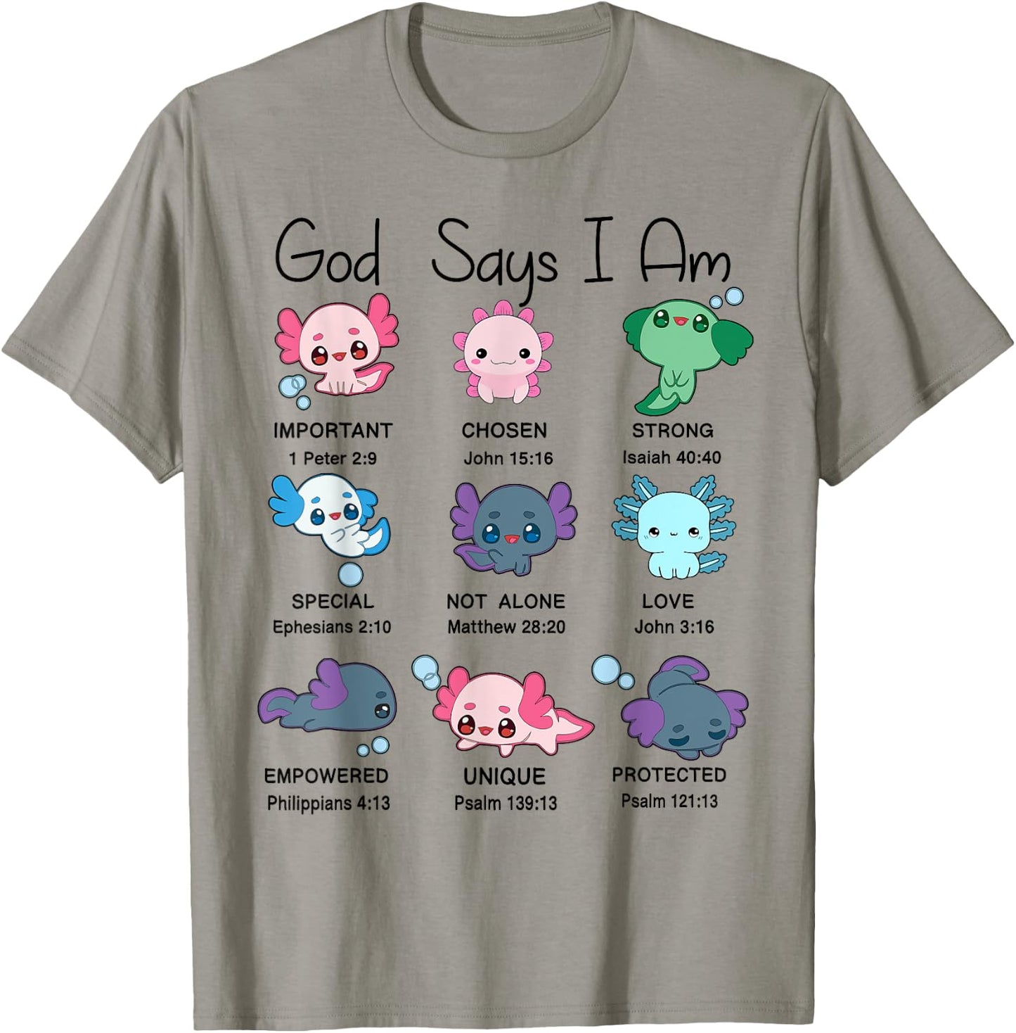 Toddler God Say I Am Axolotl Cute Christian-Shirt Kids Girl T-Shirt - T-Shirt | Sand