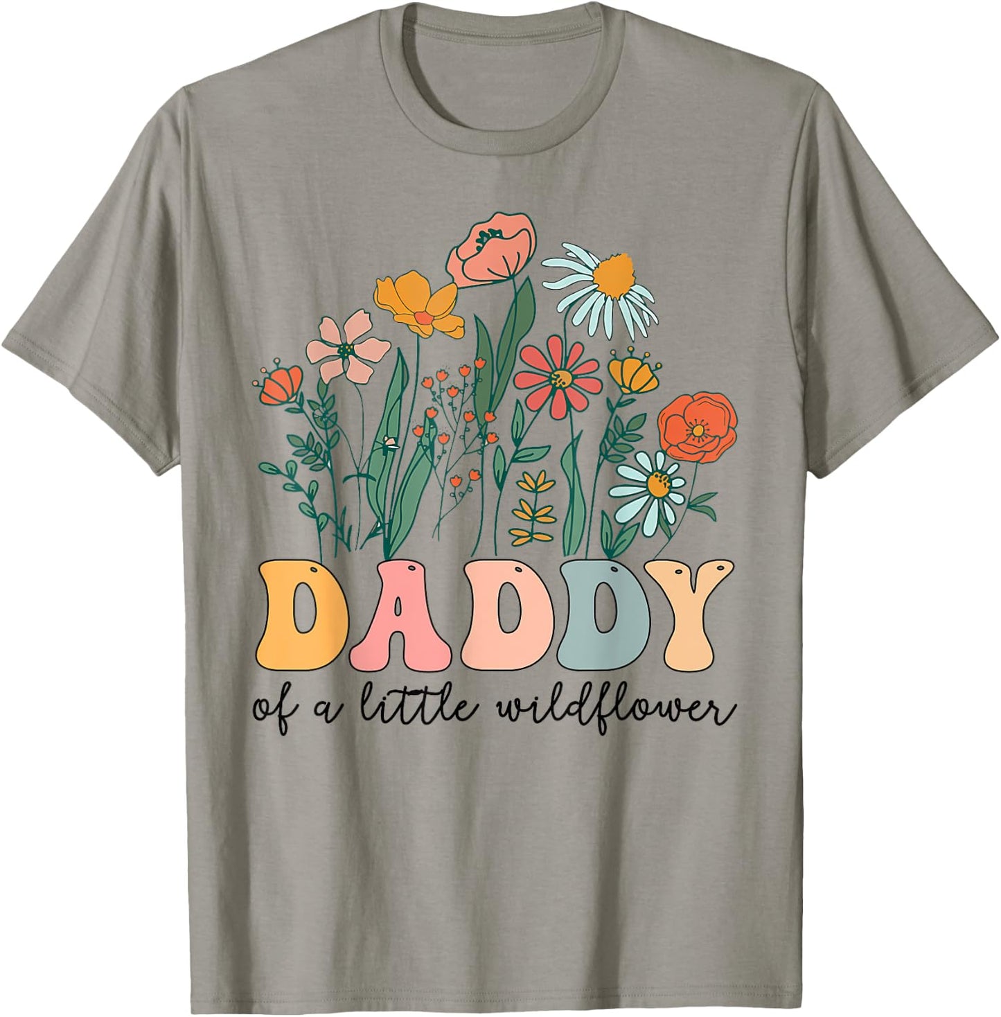 Daddy Of The Little Wildflower Birthday Party Baby Shower T-Shirt - T-Shirt | Sand