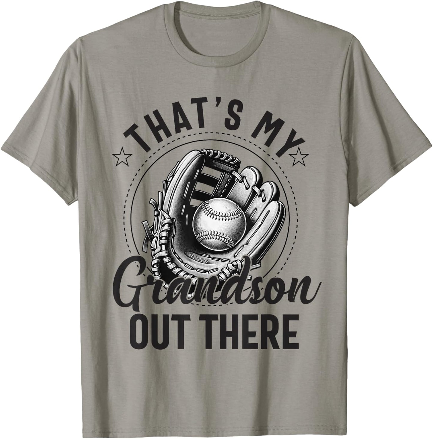 That's My Grandson Out There Baseball Men Grandpa Baseball T-Shirt - T-Shirt | Sand