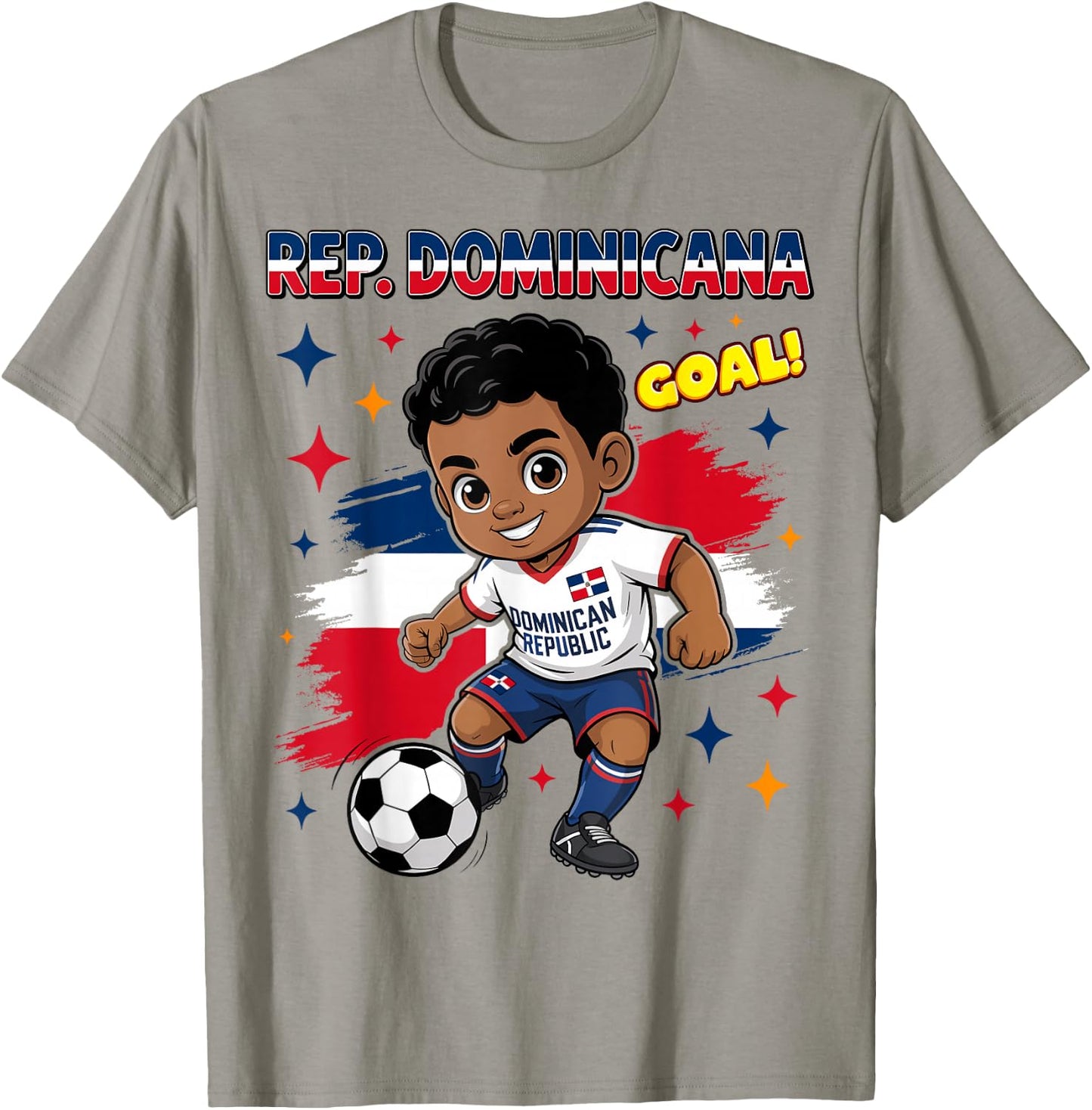 Republica Dominicana Kid Goal Dominican Flag for Boys Kids T-Shirt - T-Shirt | Sand