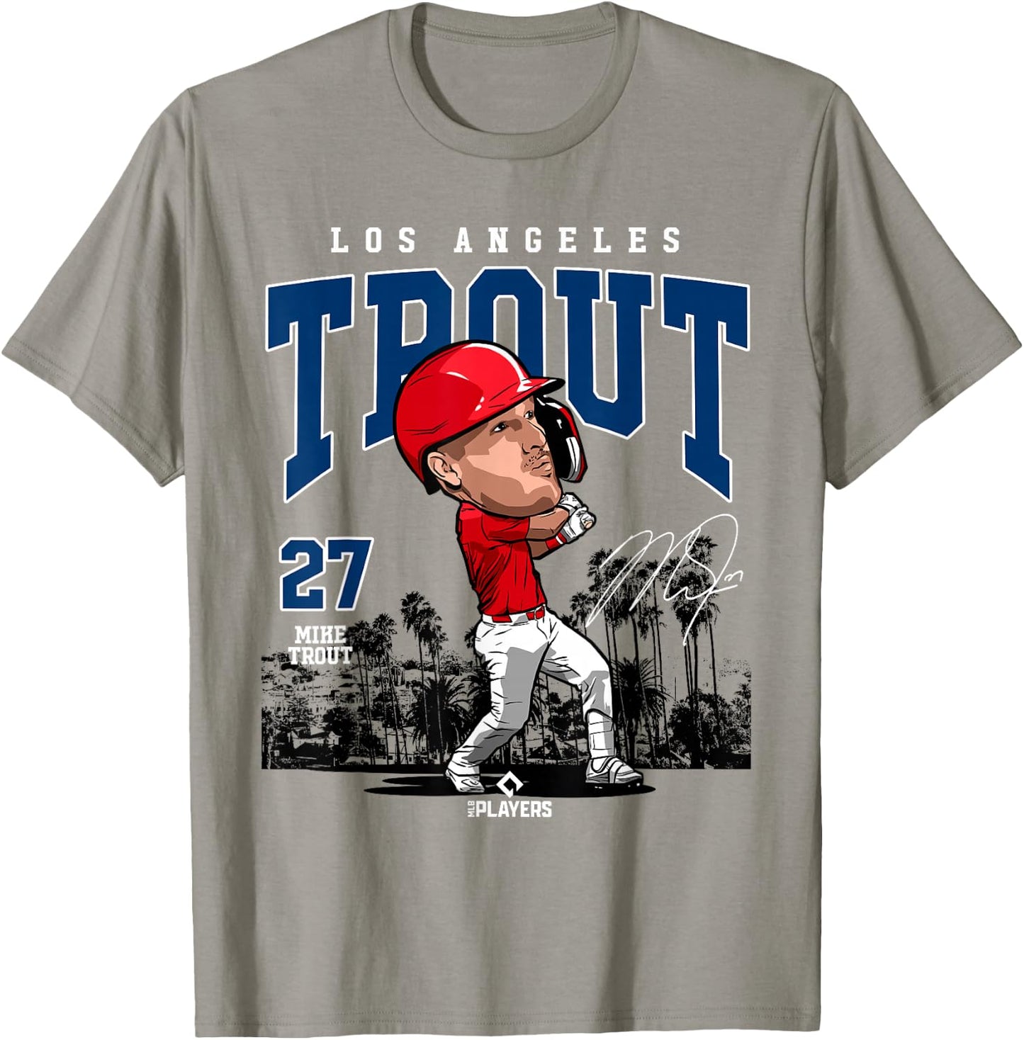 Mike Trout | Los Angeles Baseball MLB Players | MLBTRO4006 T-Shirt - T-Shirt | Sand