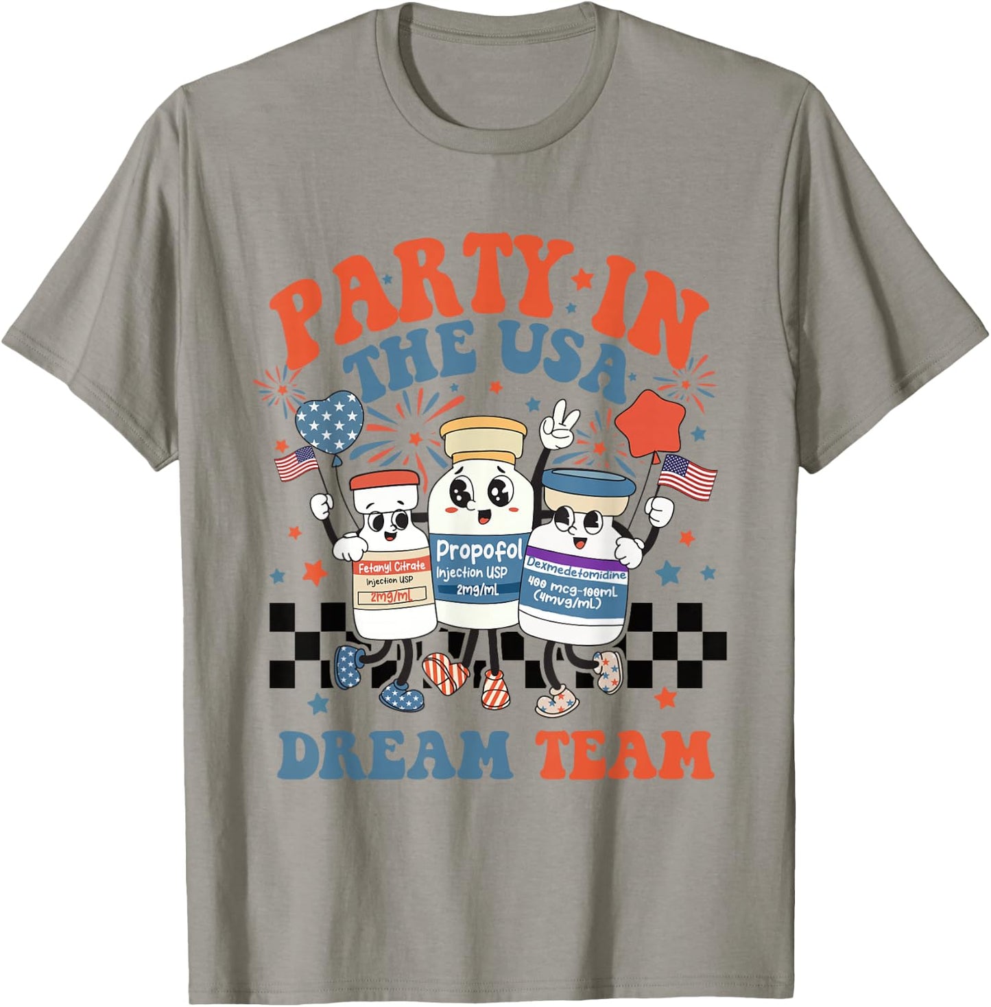 ICU Nurse 4th July Anesthesiologist Surgical Medical Student T-Shirt - T-Shirt | Sand
