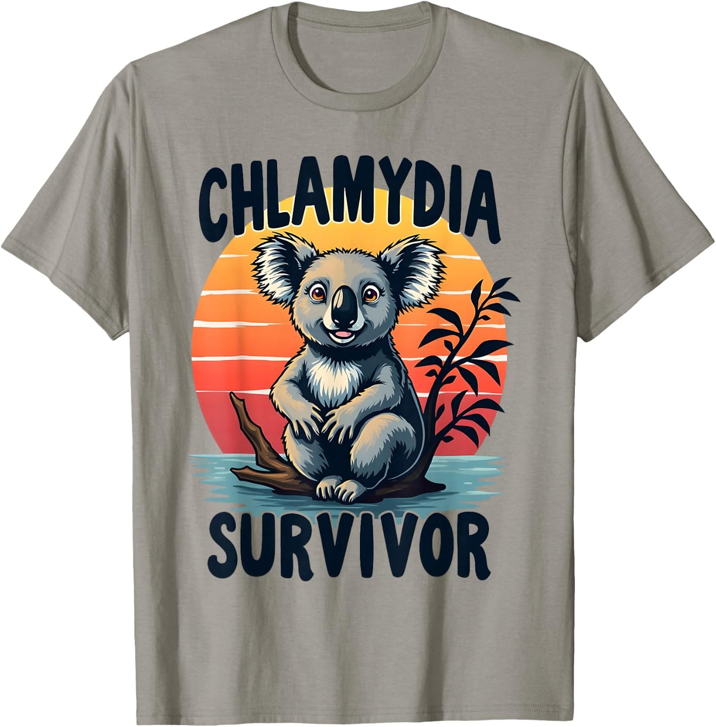 Chlamydia Survivor Funny Adult Joke Retro Vintage Koala Men T-Shirt - T-Shirt | Sand