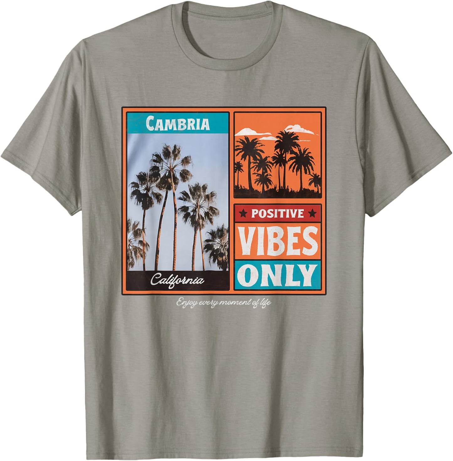Cambria California CA Retro T-Shirt - T-Shirt | Sand