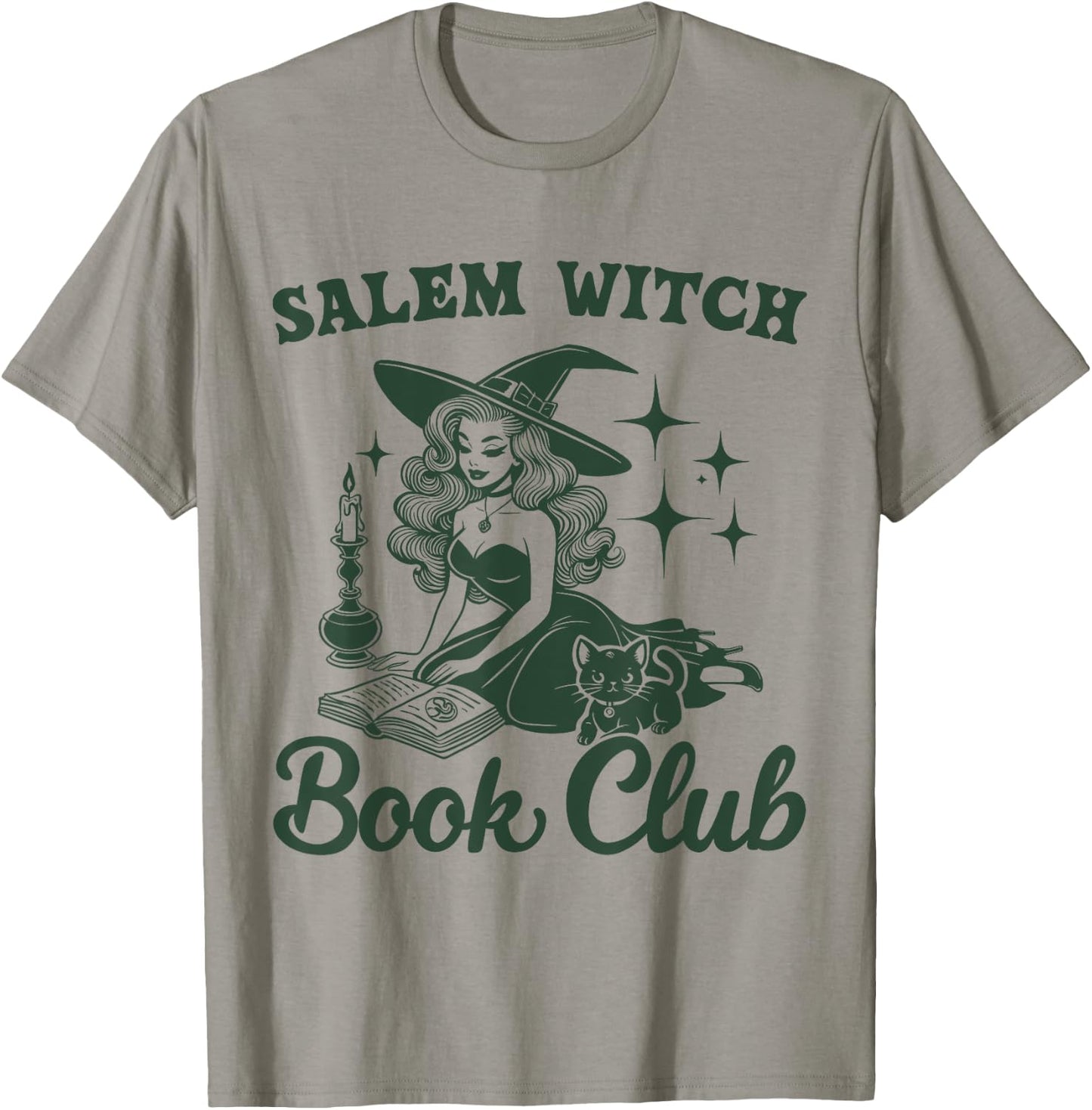 Salem Witch Book Club bookworm reading witch T-Shirt - T-Shirt | Sand