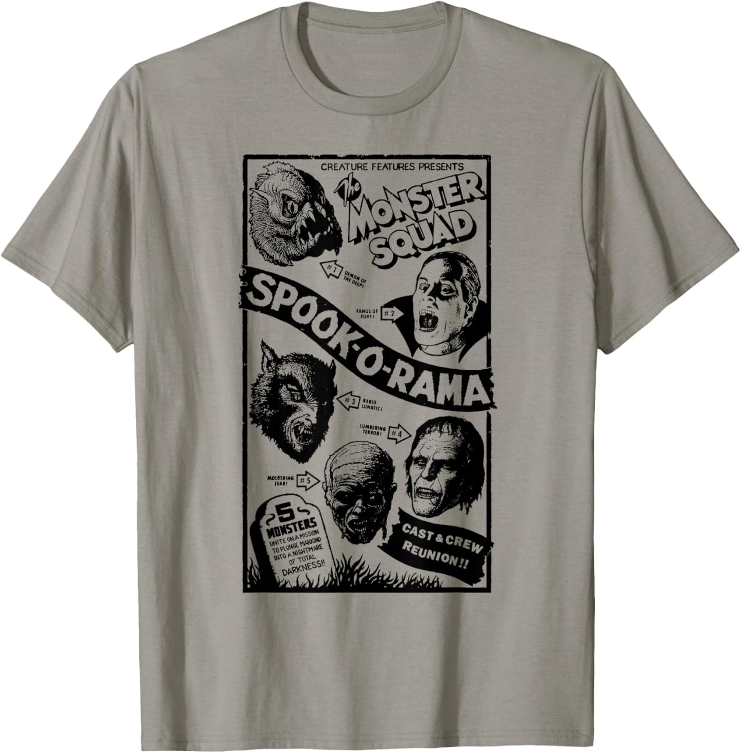 Vintage Halloween Spook-O-Rama Horror Show Monster Squad T-Shirt - T-Shirt | Sand