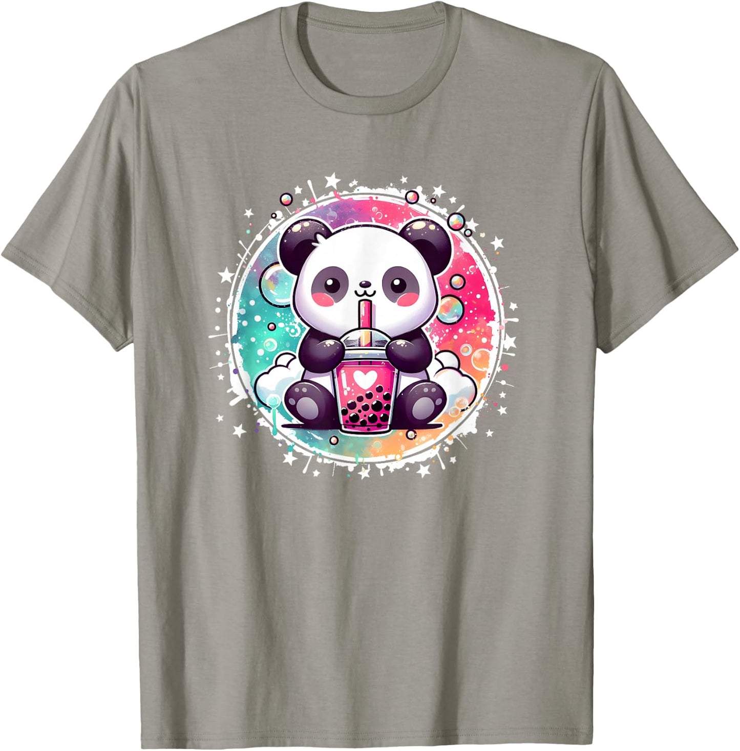 Cute Kawaii Panda Drinks Boba Bubble Tea Kawaii Aesthetic T-Shirt - T-Shirt | Sand