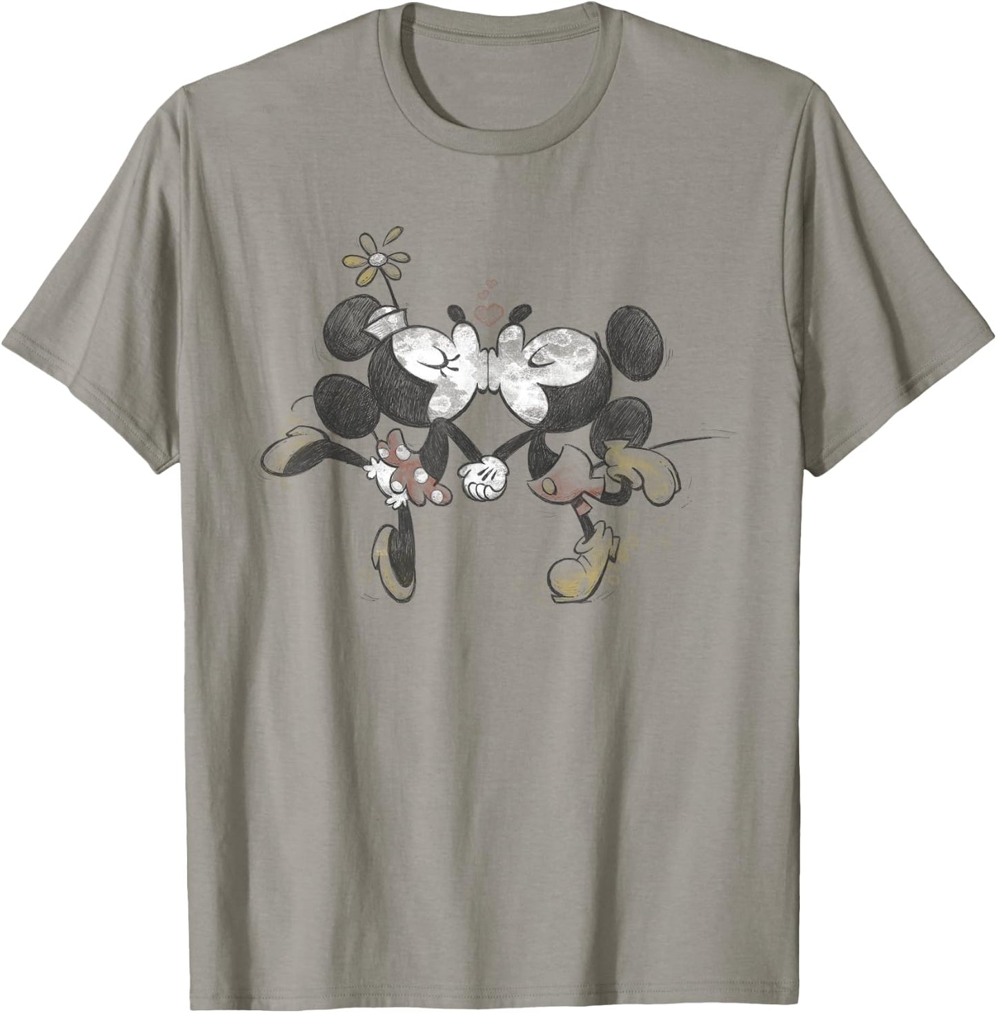 Disney - Valentines Mickey Minnie Kissing Face T-Shirt - T-Shirt | Sand