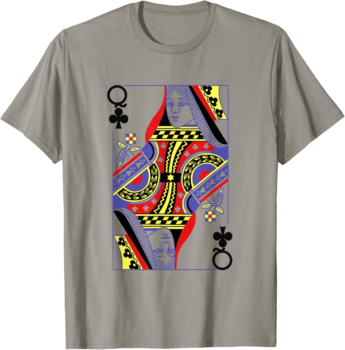 Queen Of Clubs Royal Flush Costume Halloween Playing Cards T-Shirt - T-Shirt | Sand