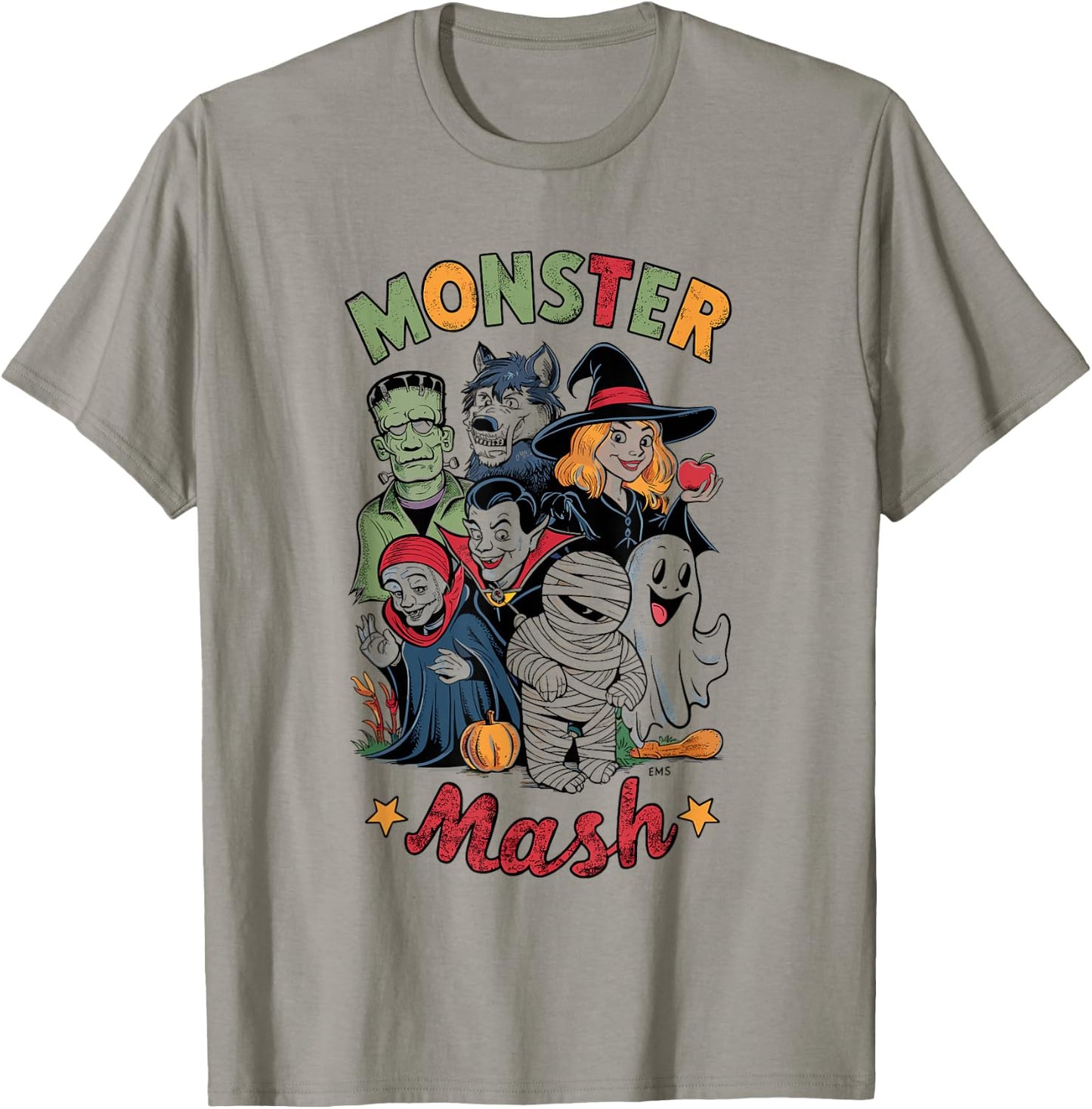 Vintage HALLOWEEN SHIRT | Classic Monster Characters Mash T-Shirt - T-Shirt | Sand