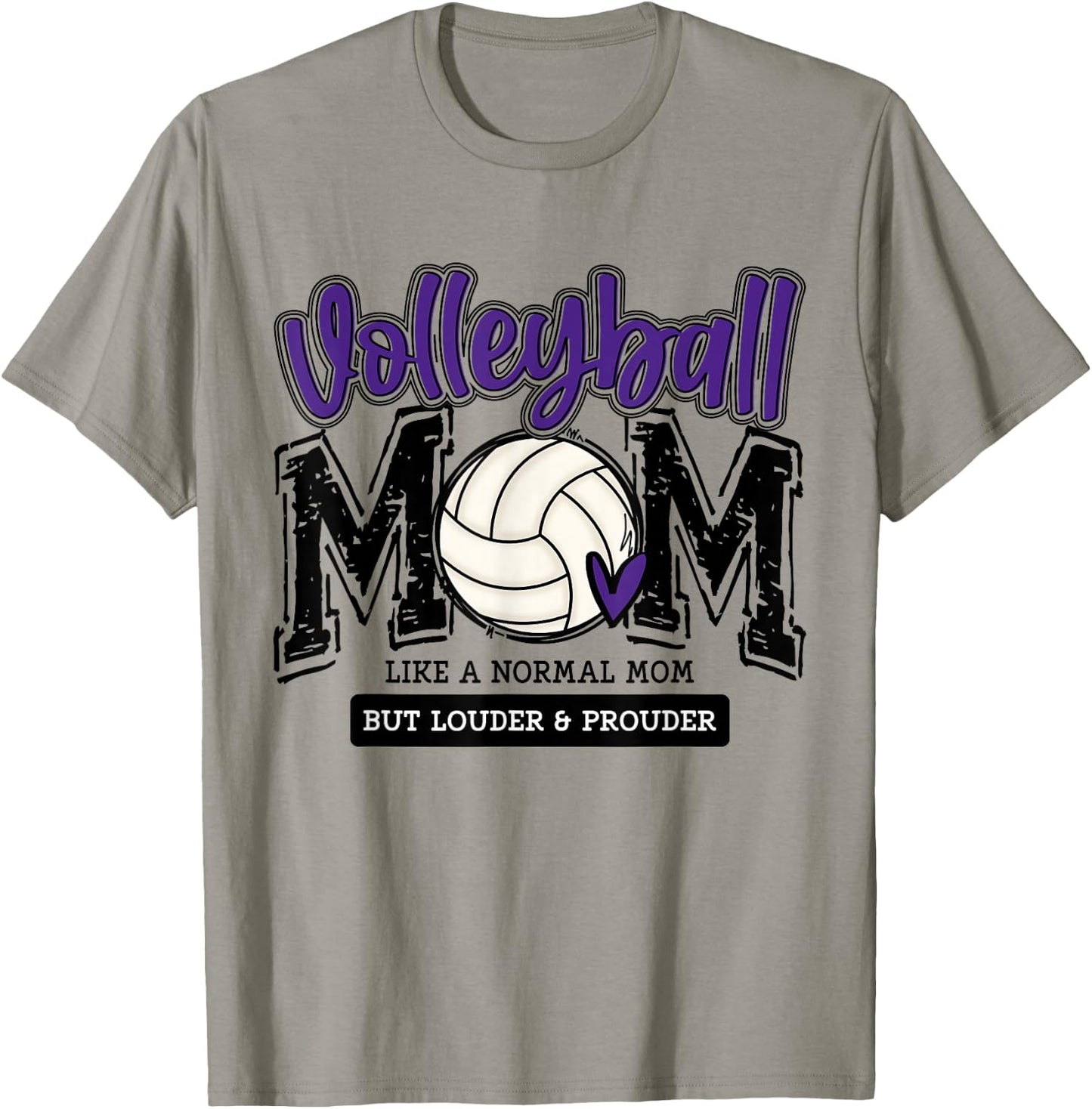 Volleyball Mom Purple Game Day Mama Daughter Family Team T-Shirt - T-Shirt | Sand