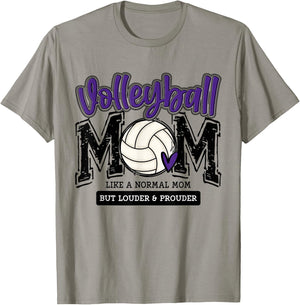 Volleyball Mom Purple Game Day Mama Daughter Family Team T-Shirt - T-Shirt | Sand