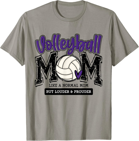 Volleyball Mom Purple Game Day Mama Daughter Family Team T-Shirt - T-Shirt | Sand