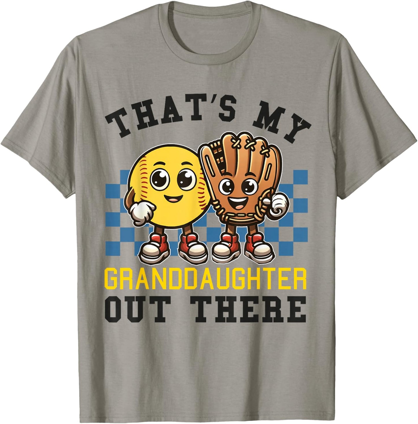 That's My Granddaughter Out There Softball Grandpa Grandma T-Shirt - T-Shirt | Sand