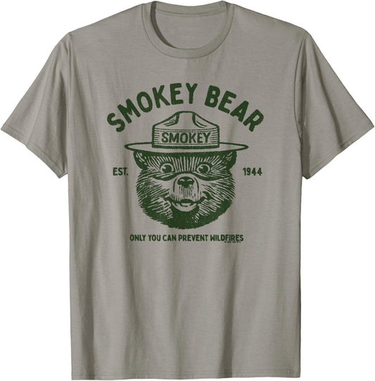 Vintage Smokey Bear Logo Only You Can Prevent Wildfires T-Shirt - T-Shirt | Sand