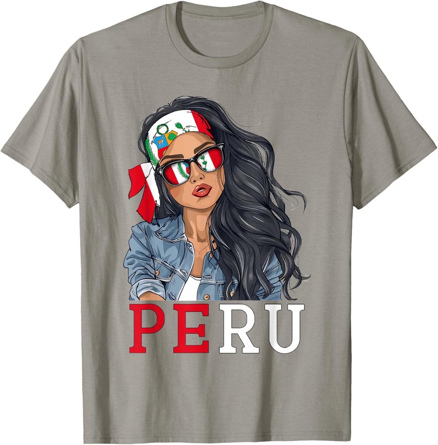 Peruvian Woman Products Flag Uniform Heritage Peru T-Shirt - T-Shirt | Sand