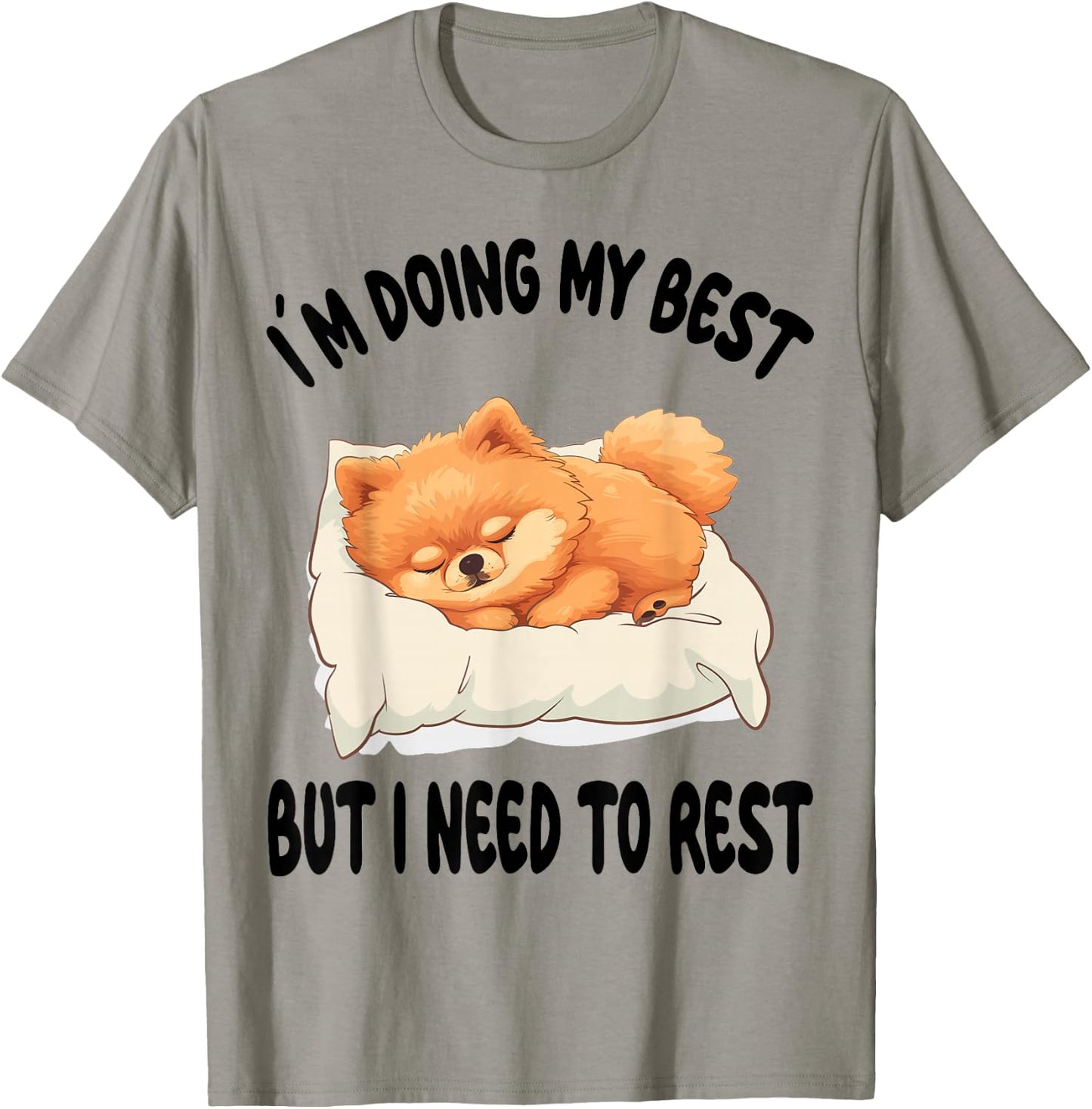 Pomeranian Official Sleepshirt Pajamas Nightgown T-Shirt - T-Shirt | Sand
