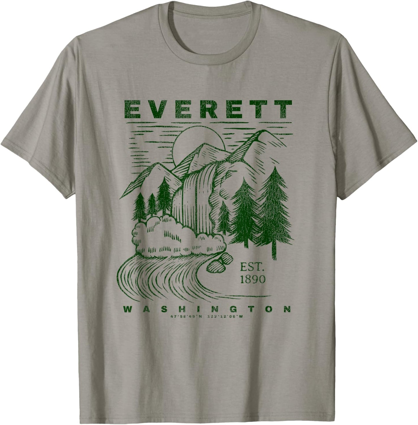 Everett Washington Neat Travel Souvenir Rustic Everett T-Shirt - T-Shirt | Sand