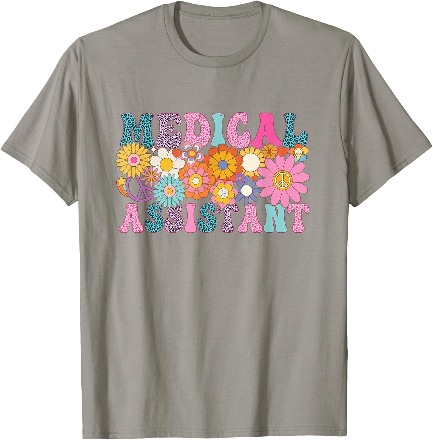 Medical Assistant Week Groovy Leopard Appreciation Day Women T-Shirt - T-Shirt | Sand