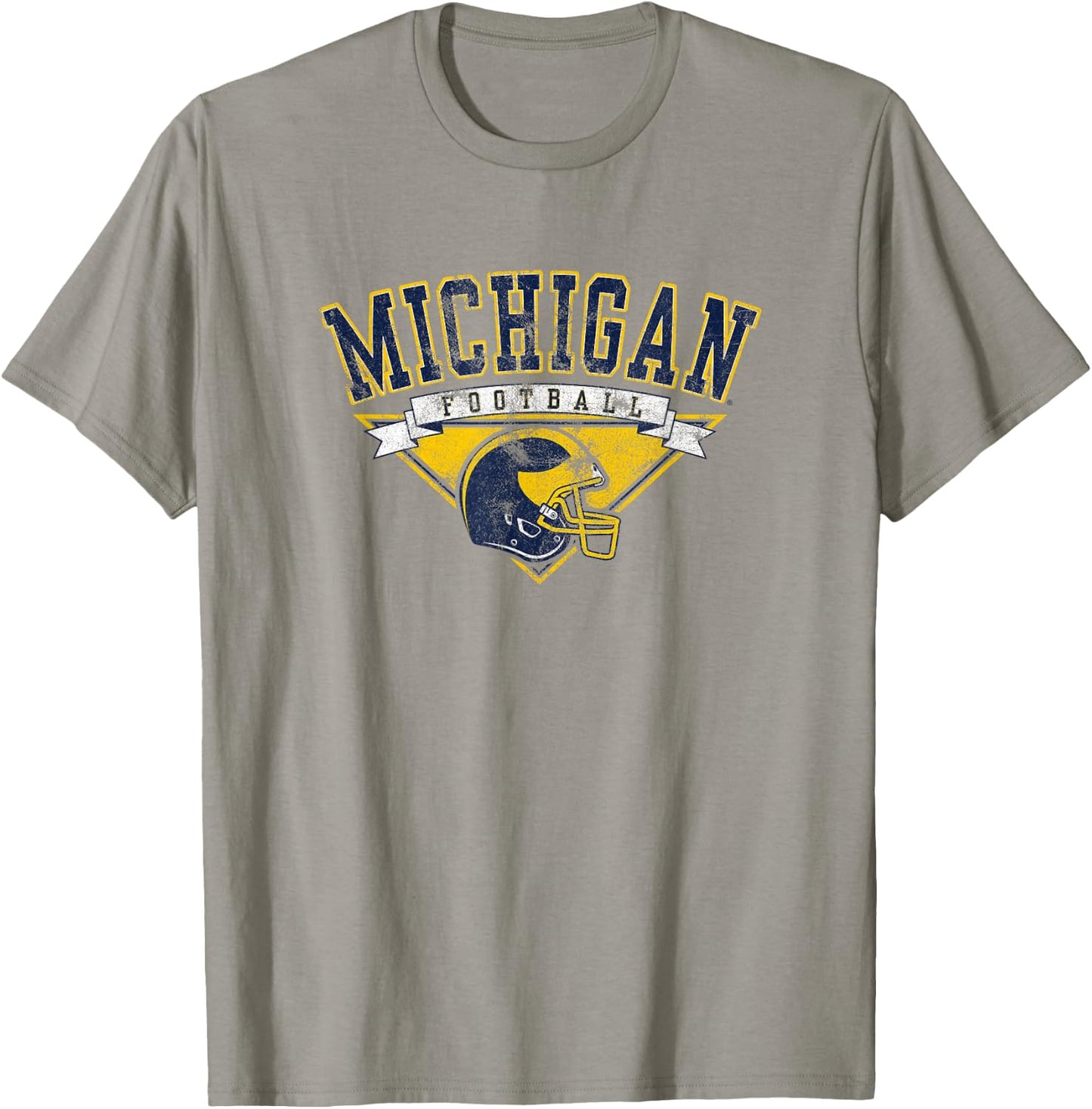 University of Michigan Wolverines U of M Football Helmet T-Shirt - T-Shirt | Sand