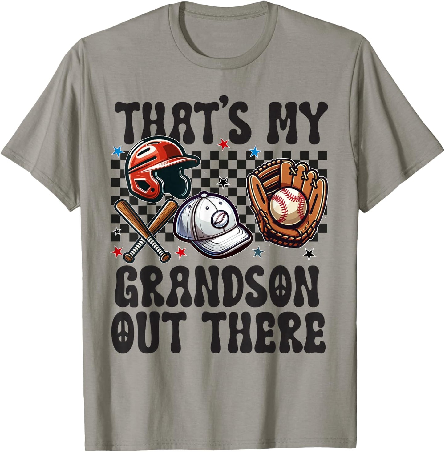 That's My Grandson Out There Baseball For Grandpa Grandma T-Shirt - T-Shirt | Sand
