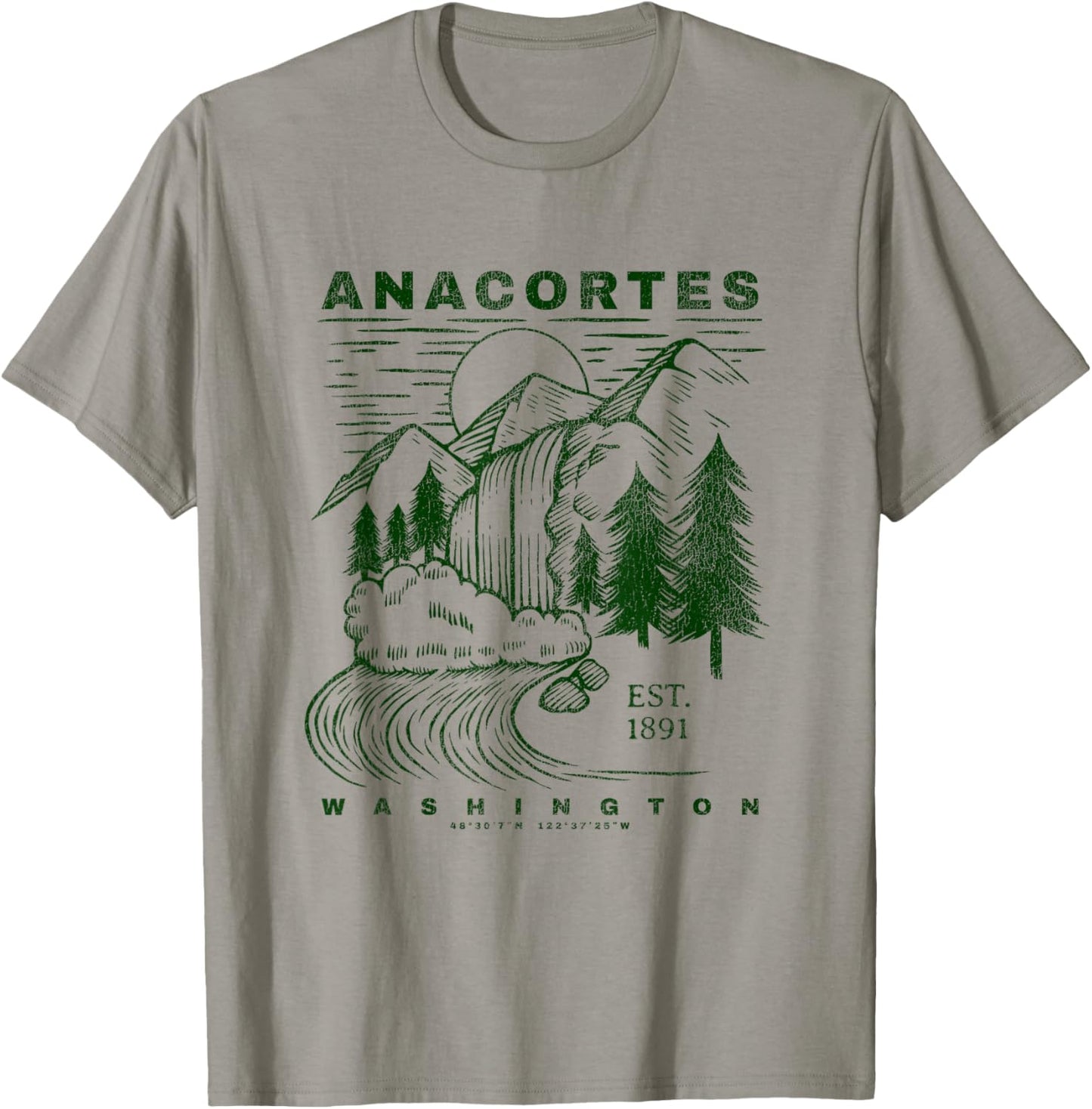 Anacortes Washington Neat Travel Souvenir Rustic Anacortes T-Shirt - T-Shirt | Sand