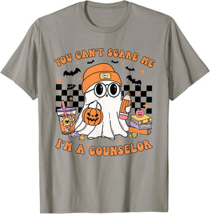 You Can't Scare Me I'm A Counselor Halloween Pumpkin Fall T-Shirt - T-Shirt | Sand