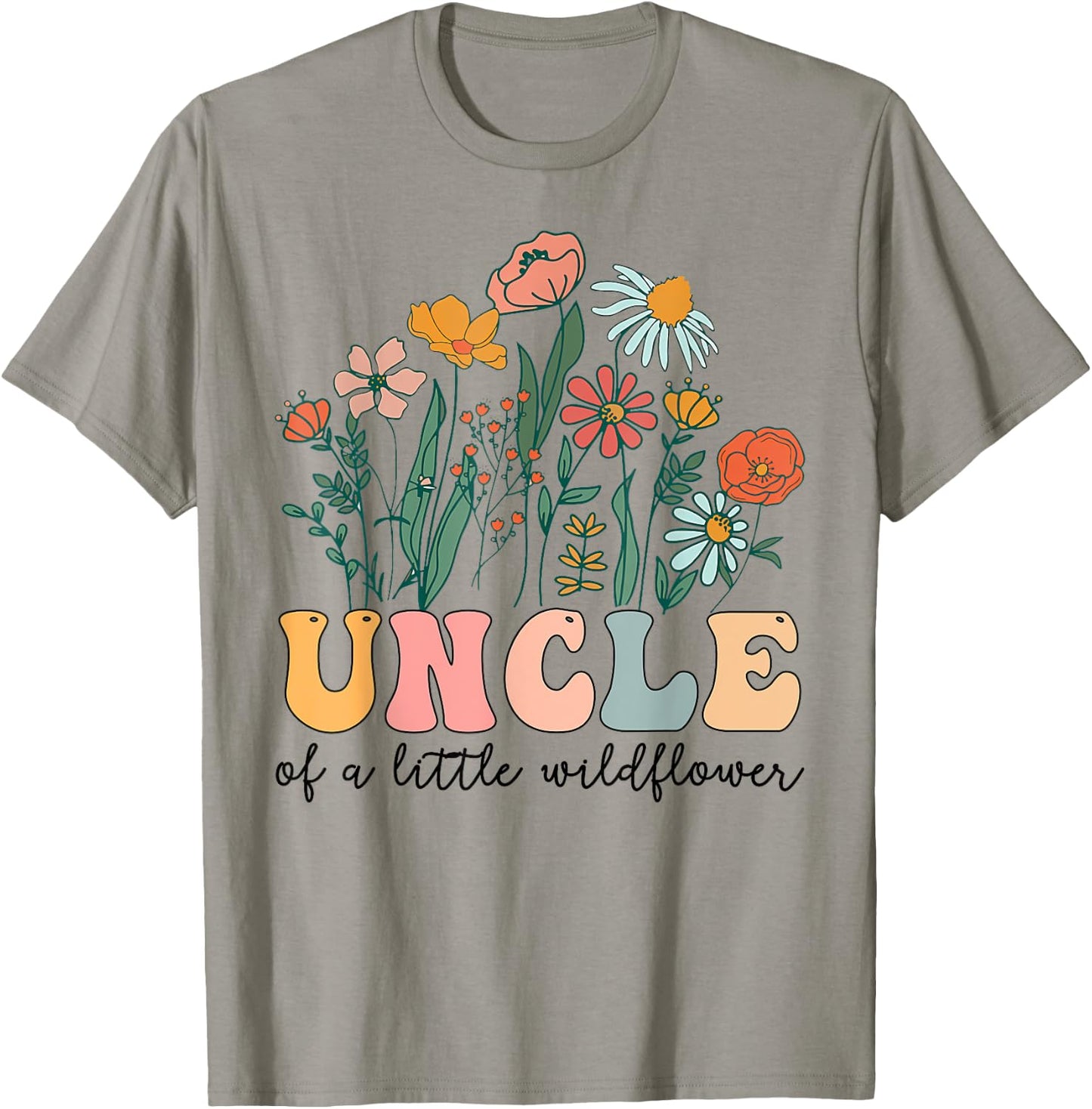 Uncle Of The Little Wildflower Birthday Party Baby Shower T-Shirt - T-Shirt | Sand