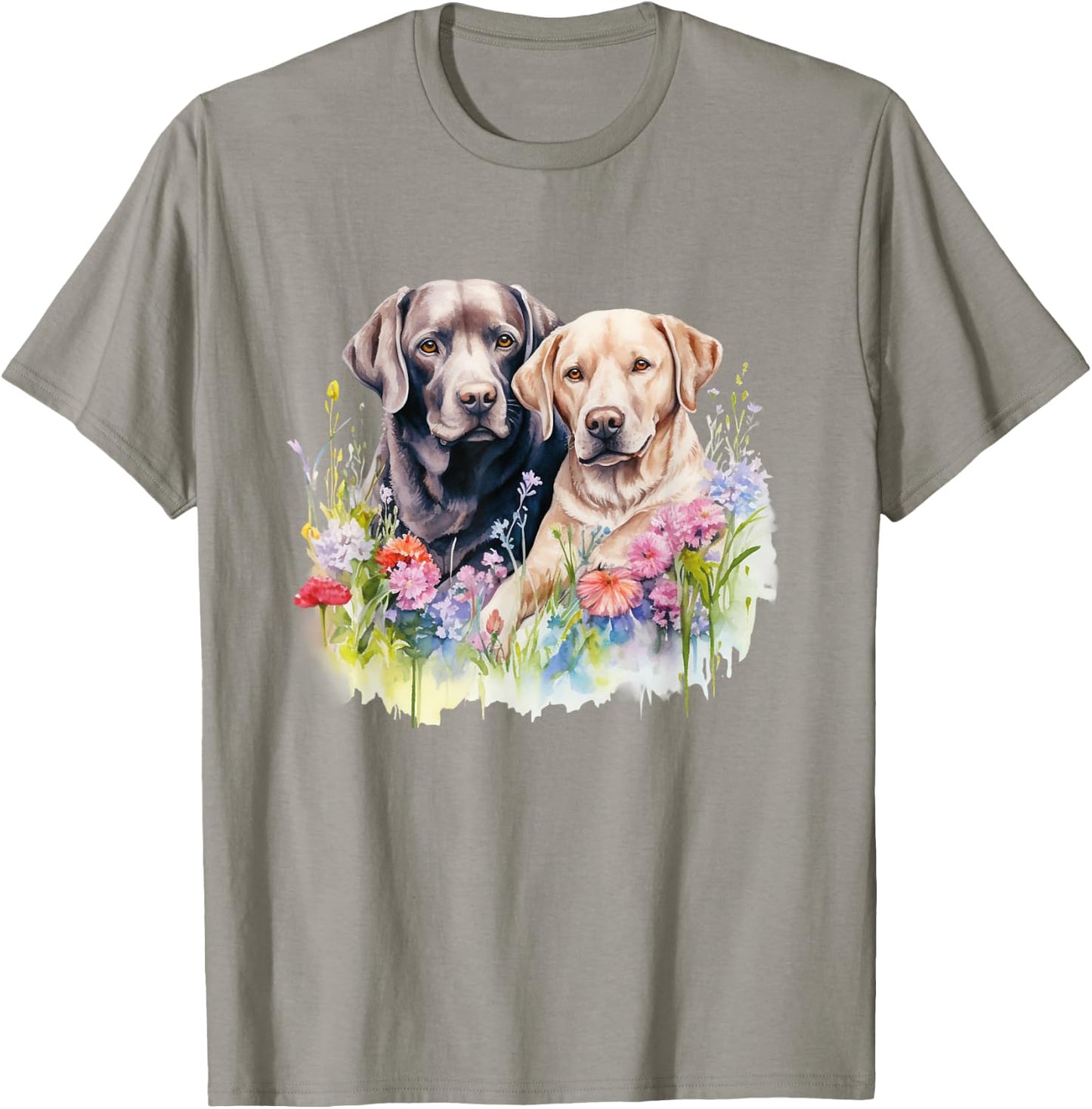 Floral Wildflower Dog Labrador Retriever Men Women Kids T-Shirt - T-Shirt | Sand