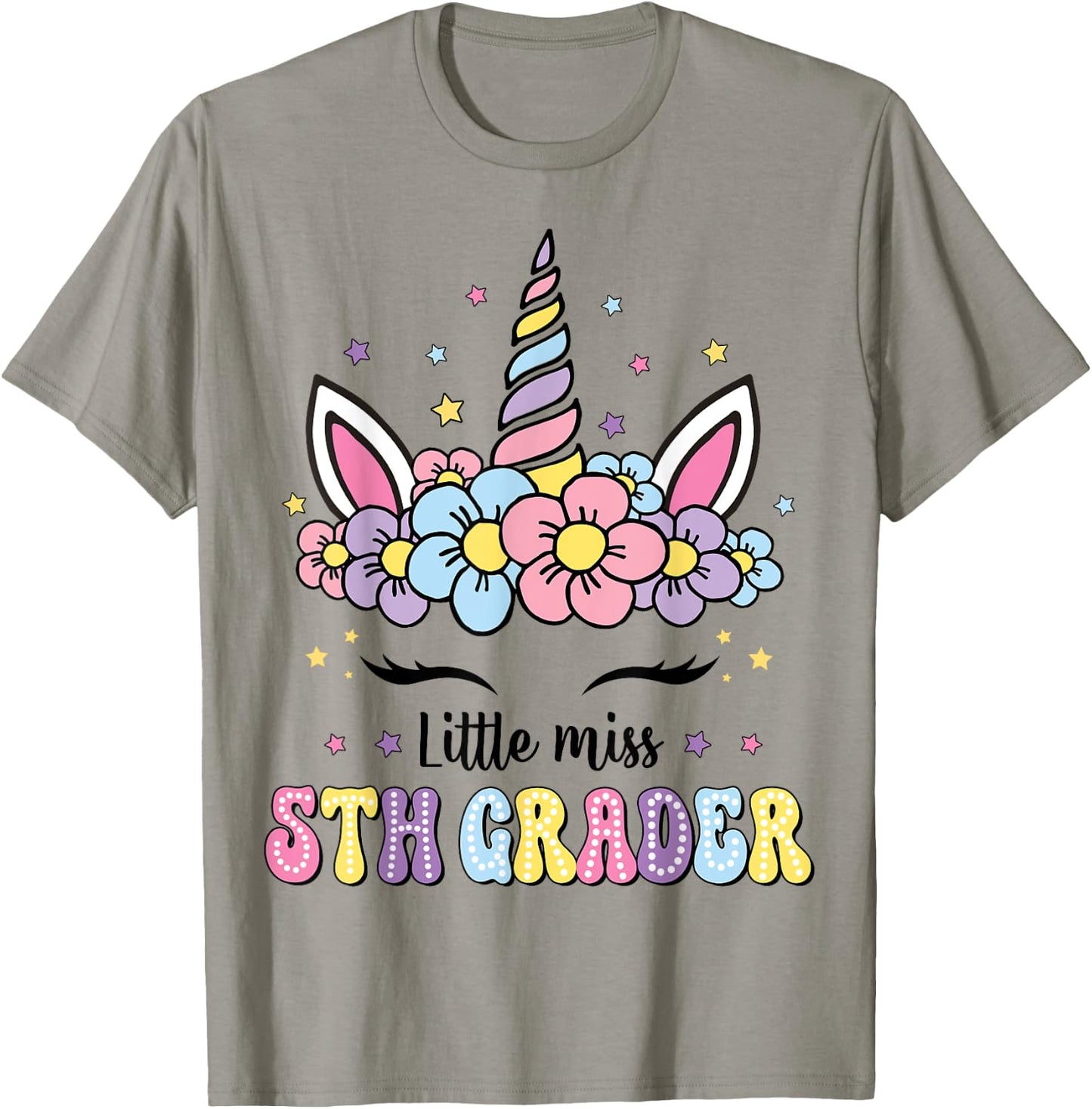 Little Miss 5th Grade Grader Hello First Day Of School Girls T-Shirt - T-Shirt | Sand