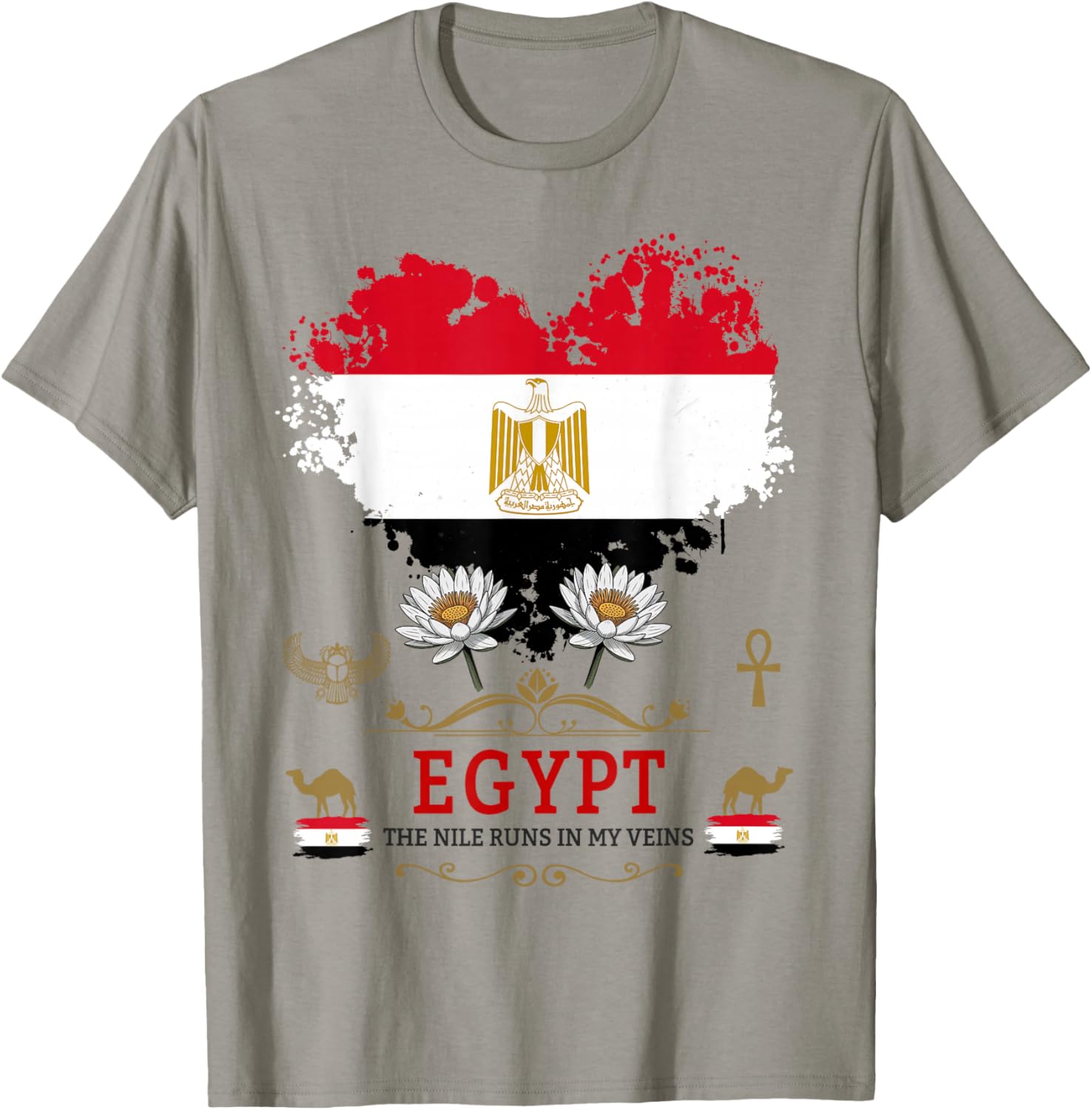 Egyptian Flag Outfit Idea For Kids Egyptian Heritage Themed T-Shirt - T-Shirt | Sand