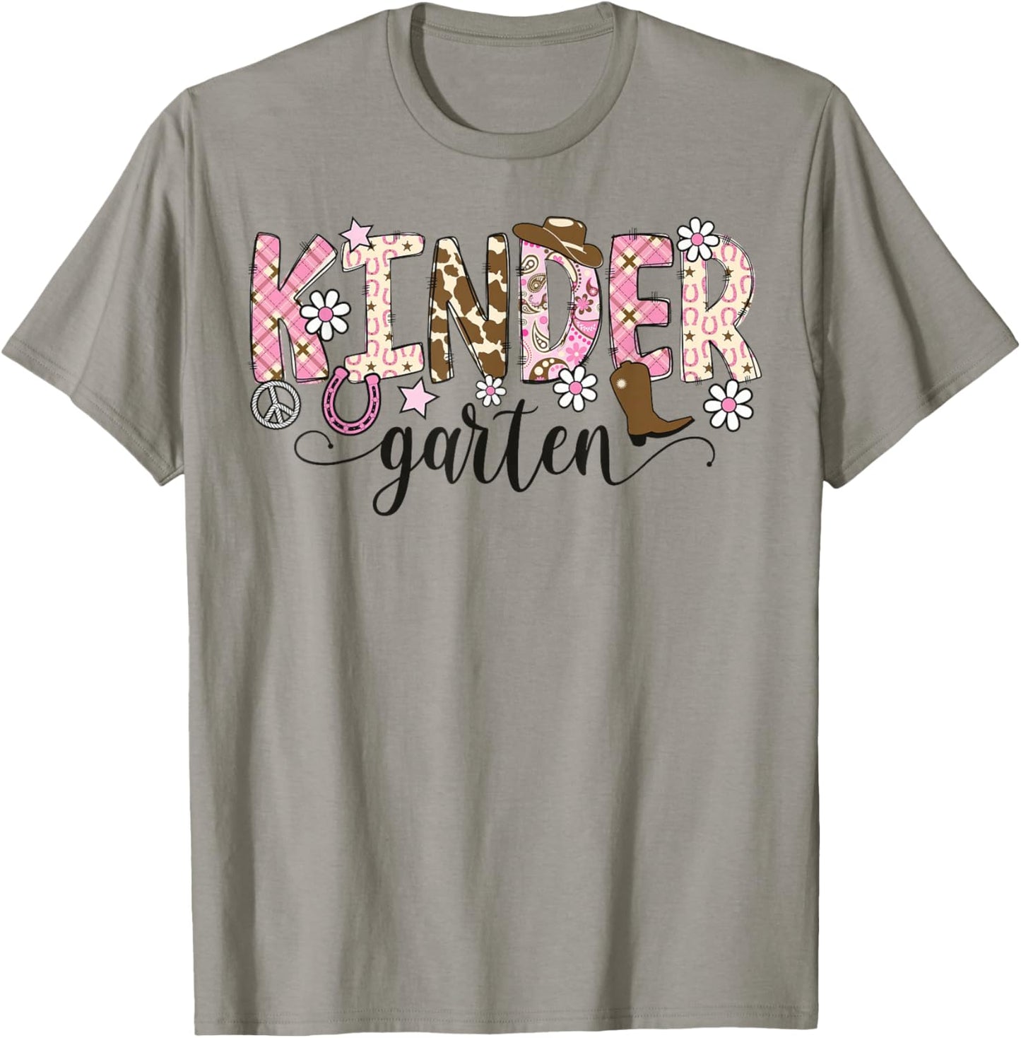 Kindergarten Western Cowgirl Teacher Back To School T-Shirt - T-Shirt | Sand
