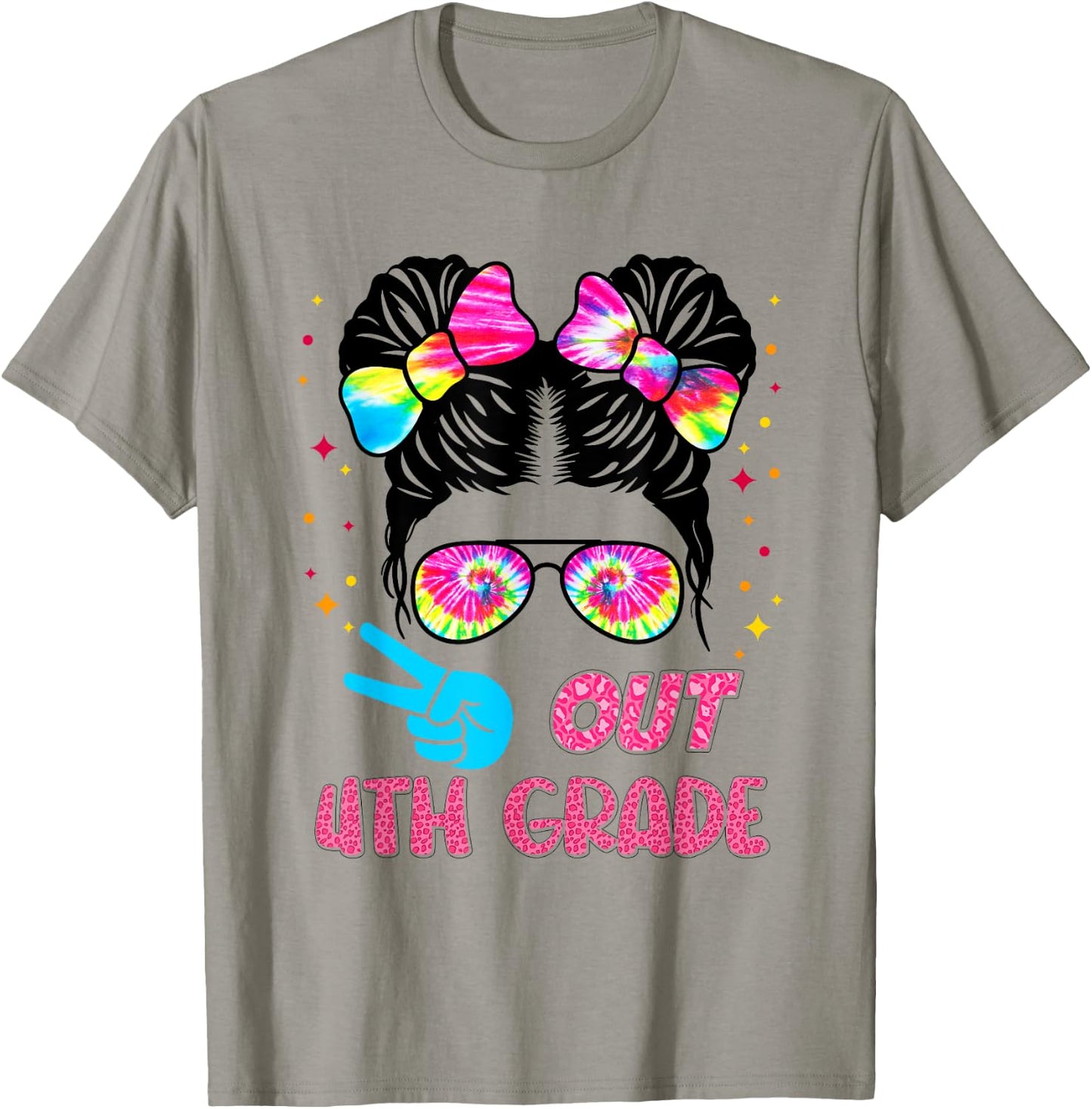 4th Grade Graduation Shirt Messy Bun 4th Grade End of School T-Shirt - T-Shirt | Sand