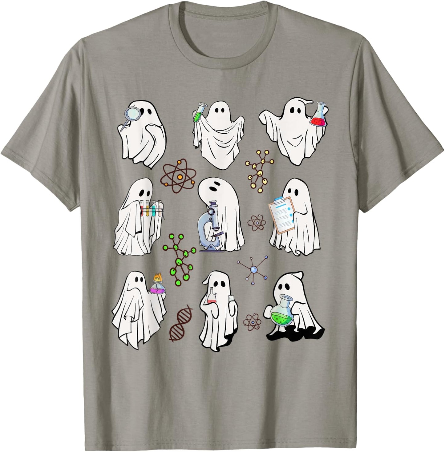 Ghost Science Teacher Chemistry Laboratory Halloween Costume T-Shirt - T-Shirt | Sand